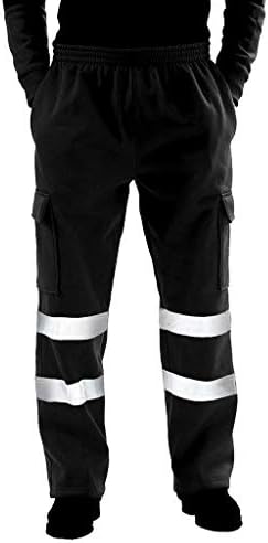 מכנסי מטען לעבודה בכבישים לגברים בטיחות ציוד גשם נראות גבוהה מכנסי קלטת משקפים עם כיסים מכנסי גשם