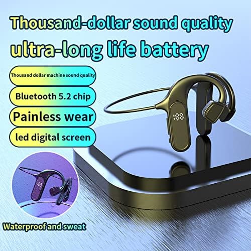 Qonioi אוזניות אוזניות מיזוג עצם אלחוטיות, Bluetooth 5.2 אוזניות אוזניים פתוחות, אוזניות ספורט