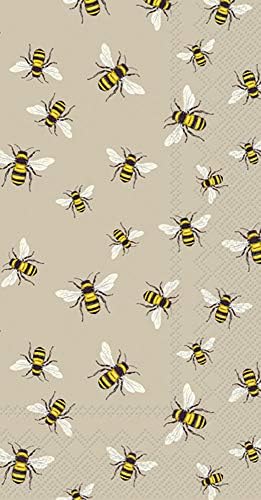 בוסטון אינטרנשיונל IHR 16-ספירות 3-שכבות מגבות מגבות מפיות מפיות, 8.5 x 4.5 אינץ ', פשתן דבורים מקסימות