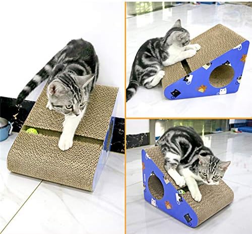 משולש חיית מחמד חתול לוח שריטות נייר גלי חתול טופר צעצוע ריהוט חתול רב פנים 34 על 27 על 25 סמ