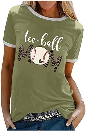 כדור בייסבול אמא חולצה נשים מצחיק בייסבול גרפי טיז נמר מכתב הדפסה קצר שרוול חולצות אמא של יום חולצות