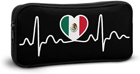 דגל מקסיקו פעימות לב עיפרון מודפס. תיק עט שקית עט קופסת נייר תיבת כתיבה