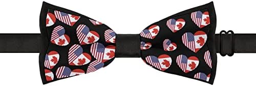 WEEDKEYCAT דגל אמריקאי קנדי ​​לב מצחיק עניבה מצחיקה קשורים קשת פרפר מתכווננת מודפסת לגברים