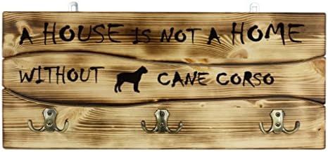 CORSO CANE, יתד קיר מעץ, קולב עם תמונת כלב