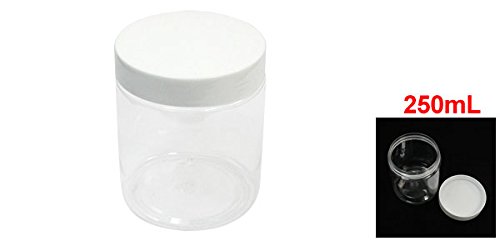 בקבוק צנצנת פלסטיק שקוף לבן 250 מיליליטר למעבדת ביוכימיה