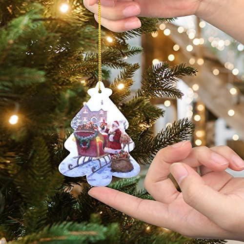 קישוטים לחג המולד קרמיקה מתנה קישוטי עץ חג המולד קטן קישוטי עץ יפה קישוטים קישוט חמוד מעוטר עץ חג המולד הראשון