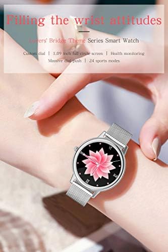 אופנה Timesbird שעון חכם כסוף כסוף לנשים טלפונים אנדרואיד בנות 2021 מסך מגע מלא שעון לחץ דם מוניטור דק רצועת