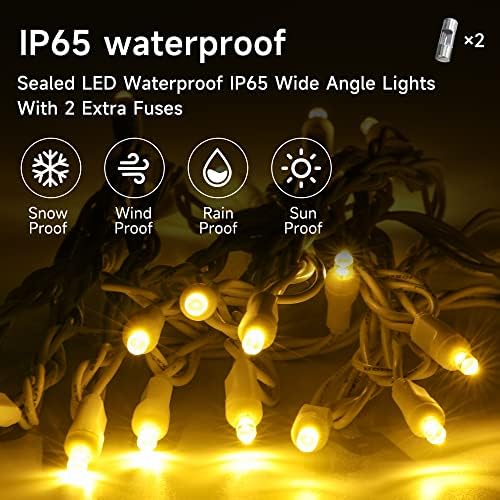 76 רגל 150 LED LED חם מאושר 5 ממ זווית רחבה אורות חג מולד לקישוט חתונה לחופשת עץ פטיו, עמיד למים כיתה מסחרית,
