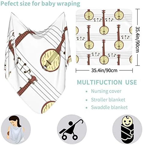 דפוס בנג'ו של Waymay שמיכה לתינוקות מקבלת שמיכה עבור עגלת משתלת יילוד של תינוקות.