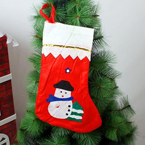 3 יח 'גרבי חג המולד עץ חג המולד סנטה סנטה איש שלג גרבי גרבי כרטיסי מתנה מחזיקי שקית ממתקים קישוטי עץ חג המולד