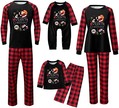 XBKPLO Loungewear Sleepwear פיג'מות לחג המולד למשפחה, תלבושות בגדי שינה משפחתיות המתאימות להורה זוגי