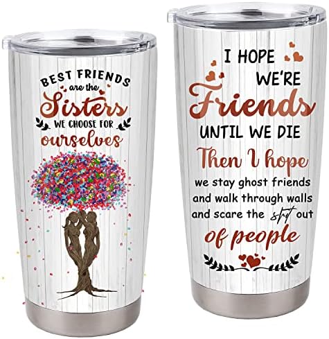 החבר הכי טוב כוס, 20 עוז כוס נירוסטה בהתאמה אישית, החברים הכי טובים הם אחיות שאנו בוחרים לעצמנו כוס כוס,