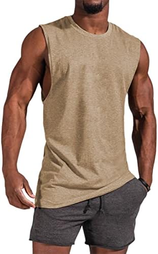 חולצות גופיות עם צווארון עגול לגברים אתלטי חוף ללא שרוולים