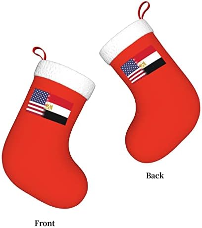 דגל אמריקאי של TZT ודגל מצרי גרבי חג המולד, מתנות למסיבת חג חג המולד לקישוטים לחג משפחתי 18 אינץ '