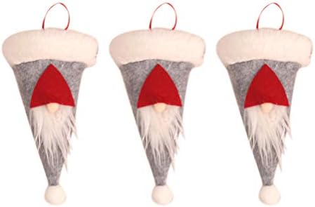 סנטה קלאוס קישוט 3 יחידות יצירתי חג המולד כובע צורת כלי שולחן מחזיק שקיות מזלגות פאוץ סכום שקיות עדין