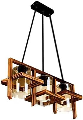 נברשת מודרני עץ תליון אור ישן תעשייתי 3 אורות נברשת חדר שינה סלון בר קפה לופט בית כבש דואר 27