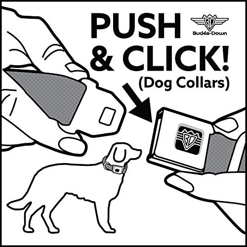 צווארון כלב אבזם חגורת בטיחות לוגו Mopar חזור על פוקסיה שחור 11 עד 16.5 אינץ 'ברוחב 1.0 אינץ'