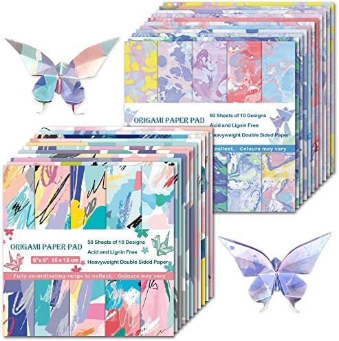 אוריגמי נייר ערכת 100 גיליונות 6 אינץ כיכר דו צדדי צבע 20 צבעי חיים עבור יד מלאכות אוריגמי נייר אמנויות יצירתיות.צבעי