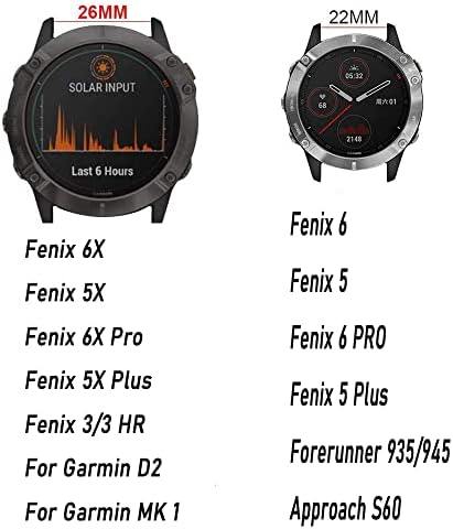 DJDLFA 26 22 ממ שחרור מהיר סיליקון מהיר שעון עבור Garmin Fenix ​​7 7x 6x Pro 5x 5 פלוס 3 HR MK2 EasyFit