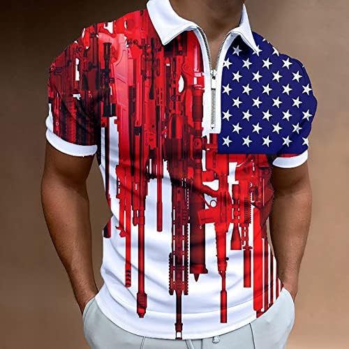 חולצות טריקו לקיץ של BMISEGM חולצה פטריוטית דגל אמריקאית לגברים 4 ביולי שרירים דחו את הקיץ שרוול קצר