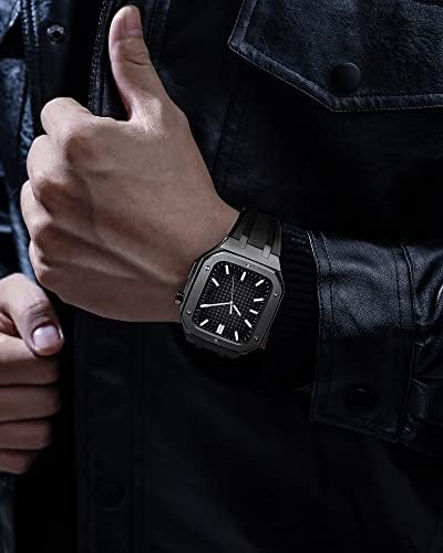 מארז מתכת צבאי XDEWZ עבור Apple Watch Mod Cit Series Series 7 SE 6 5 4 מארז כיסוי מגן מתכת עם רצועת
