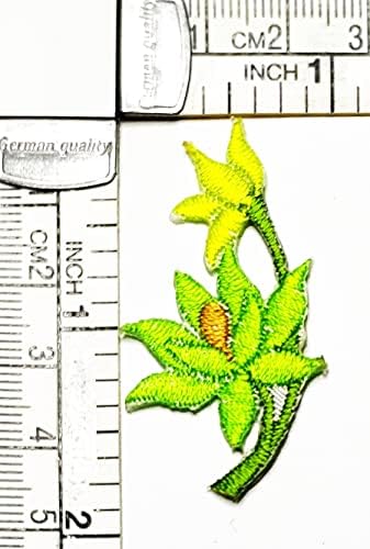קליינפלוס 2 יחידות. מיני ירוק צהוב לוטוס אופנה תיקון פרחים מדבקת קרפט תיקוני אפליקציה עשה זאת בעצמך