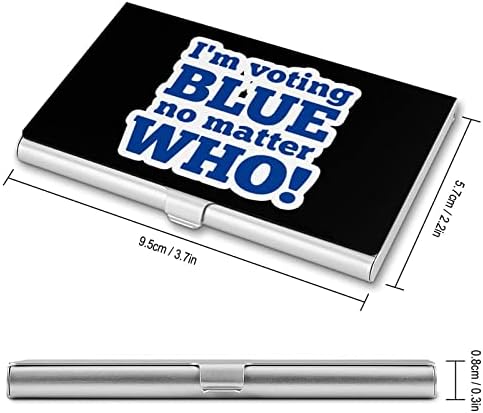 הצבע כחול לא משנה מי מחזיק כרטיס ביקור ארנק לגברים & מגבר; נשים כיס מתכת דק שם כרטיס מקרה 3. 7איקס 2.2איקס