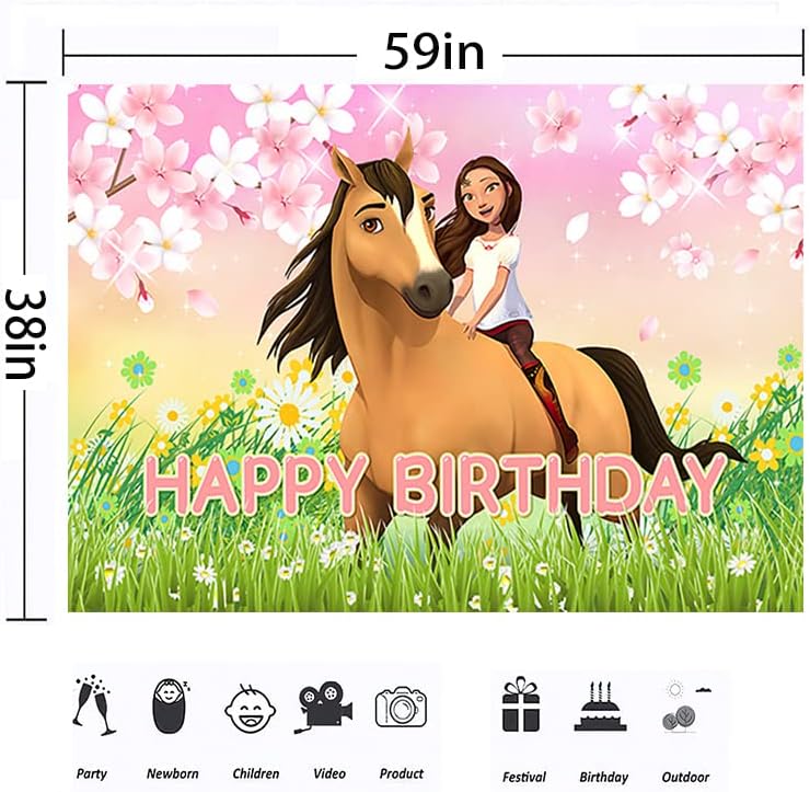 רוח סוס רקע עבור מסיבת יום הולדת קישוטי אביב רוח סוס באנר עבור תינוק מקלחת ספקי צד 5 * 3 רגל