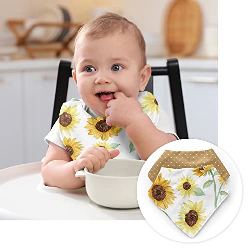 מתוק ג ' וג 'ו עיצובים חמניות בוהו פרחוני ילדה יילוד יסודות תינוק לייט סט מתנה-צהוב שוקולד חום אפור חום