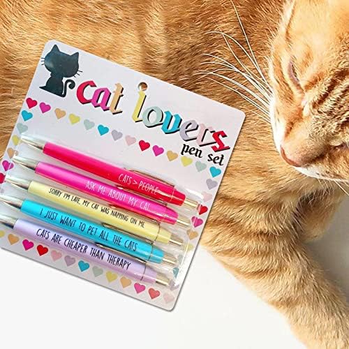 חתול אוהבי עטים עם מצחיק ביטוי, קל גלישה ג ' ל עט, נהדר לשימוש יומיומי, מצחיק שחור דיו עטים לילדים מתנה משרד ציוד