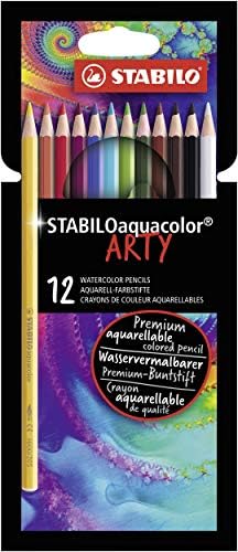 סטבילו אקוואקולור ארטי צבעי מים צביעת עפרונות חבילה של 12
