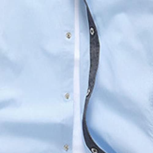 DGKAXIYAHM חולצה רחבה של גברים אור ארוך שרוול ארוך חולצות רזה חולצות בסיסיות כפתור בצבע אחיד כפתור שמלה