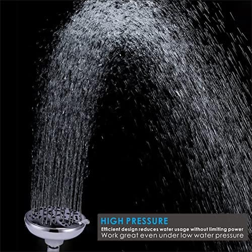 ראש מקלחת בלחץ גבוה - Voolan 4.5 אינץ 'ראש מקלחת גשם - 9 הגדרות ריסוס - מראה כרום מודרני יוקרתי