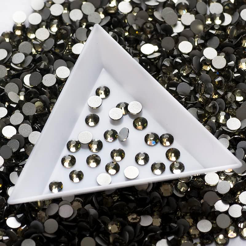 6 1440 יחידות יהלומים שחורים שטוח חזור אבני חן עשה זאת בעצמך נייל ארט אבני חן גליטר סטראס תכשיטי קריסטלים ללא