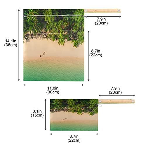 קיגאי 2 יחידות קיץ עץ דקל חוף ים חוף יבש רטוב שקיות יבש לבד חיתול בד.