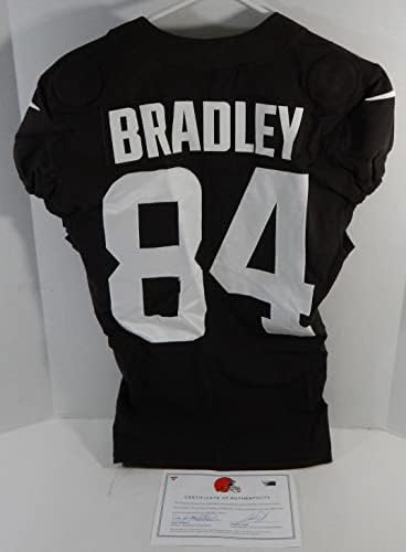 2020 קליבלנד בראונס ג'אמרקוס בראדלי 84 משחק השתמש בראון תרגול בג'רסי 7 - משחק NFL לא חתום בשימוש בגופיות