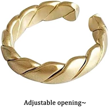 אישיות טבעת עיצוב טבעת צורה גיאומטרית כיכר טבעת מתכוונן מתפתל טבעת מינימליסטי טבעת מתנת טבעות סט נשים