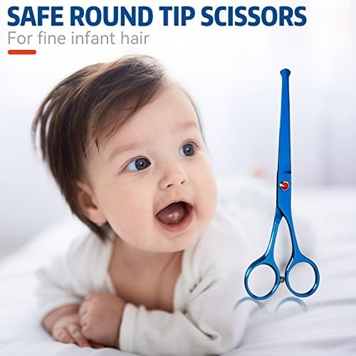 מספריים חיתוך שיער, 6.5 אינץ 'מפלדת אל חלד מספריים מספריים שיער בטיחות מעוגלת טיפים מעוגלים לילדים מספריים