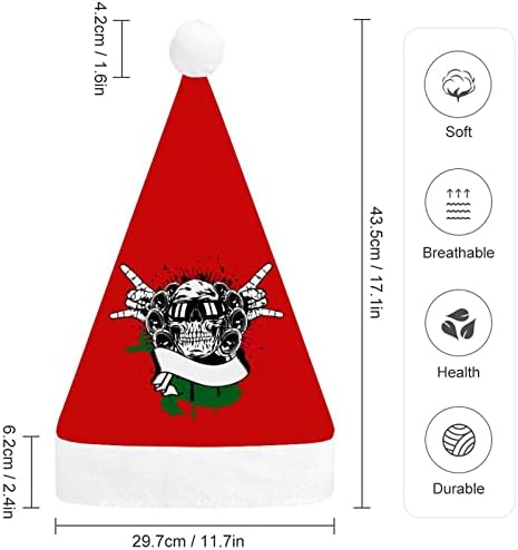 איטליה רוק גולגולת חג המולד כובע סנטה קלאוס כובעי קצר קטיפה עם לבן חפתים לגברים נשים חג המולד מסיבת