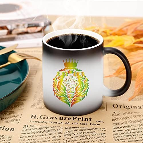 ראסטה האריה יצירתי שינוי צבע קרמיקה קפה כוס חום שינוי ספל מצחיק עבור בית משרד