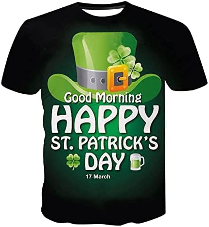חולצות טריקו של יום פטריק סנט פטריק אדמה שרוול קצר שרוול ירוק צמרות גרפיות מצחיקות גמדים מצחיקים