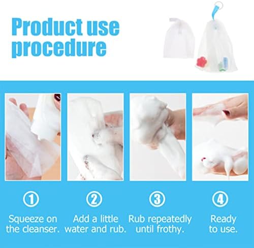 שקיות קצף סבון מקרצף גוף רשת 4 יחידות פילינג קצף בועות ניקוי נקי שרוך סבון שומר תיק חומרי ניקוי פנים למקלחת