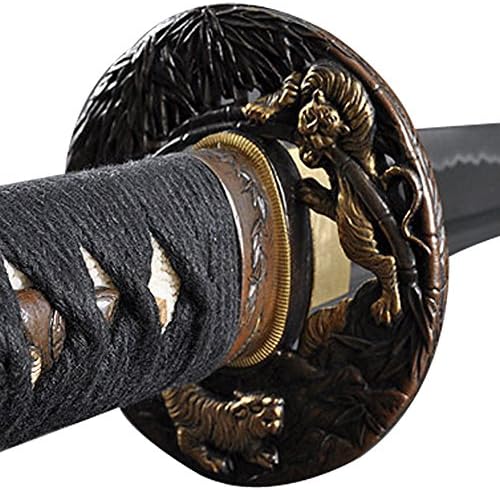 חרב בעבודת יד - חרב סמוראי קטאנה, פונקציונלית, מזויפת ביד, 1045/1060 פלדת פחמן, מזג/חימר מחוסם, טאנג מלא, חד,
