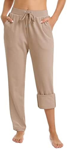 מכנסי פליס לנשים של מגקומסן מסלול מסלול אתלטי ריצה יוגה מכנסי קטיפה ג'וג'ר מכנסי טרנינג של