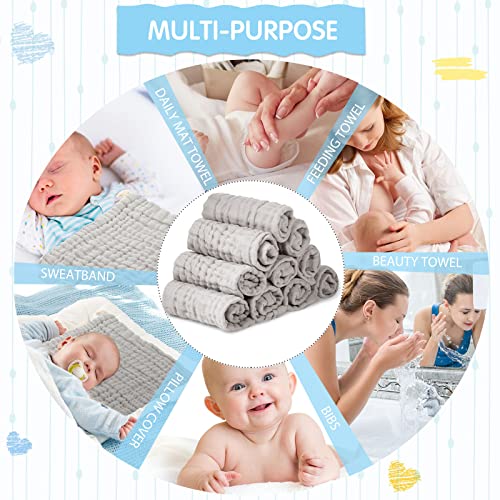 12 חבילות תינוקות במוסלין מטליות מוסלין כותנה מגבונים לתינוק מגבונים רכים לעור רגיש לעור רגיש מטליות