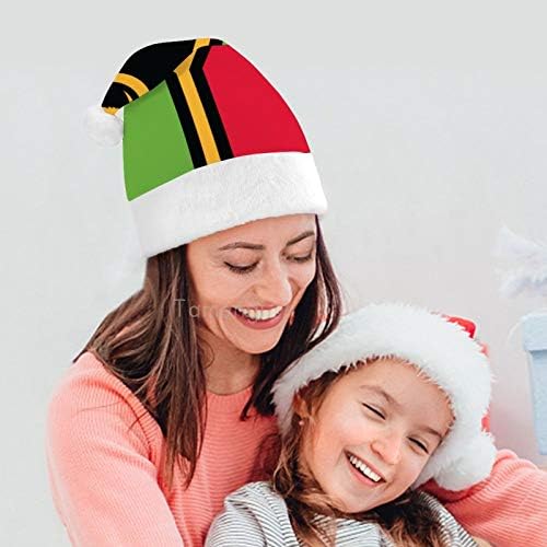 חג המולד סנטה כובע, ונואטו דגל חג המולד חג כובע למבוגרים, יוניסקס נוחות חג המולד כובעי לשנה חדשה חגיגי תלבושות