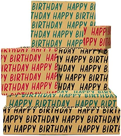 23 יום הולדת שמח גלישת נייר עבור גברים ונשים-6 גיליונות חום קראפט נייר-יום הולדת ילד גלישת נייר - ילדה יום הולדת