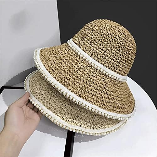 מתקפל פרל רחב ברים תקליטונים בנות שמש כובע סרוג נשים חוף נסיעות ליידי כובע נשי