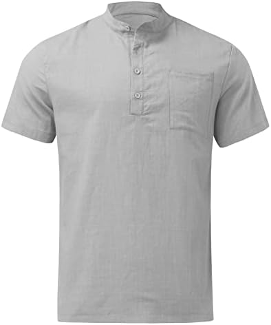ארוך רטרו לא מוצק חולצה גברים בבאגי כותנה כיס חולצות תערובת חולצות שרוול גברים של חולצה זכר חולצות