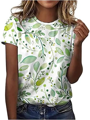 נשות קיץ חולצות חולצות חולצות מזדמן כושר רופף כושר פרחים חמודים טוניקה טוניקה טוניק חולצות שרוול קצר